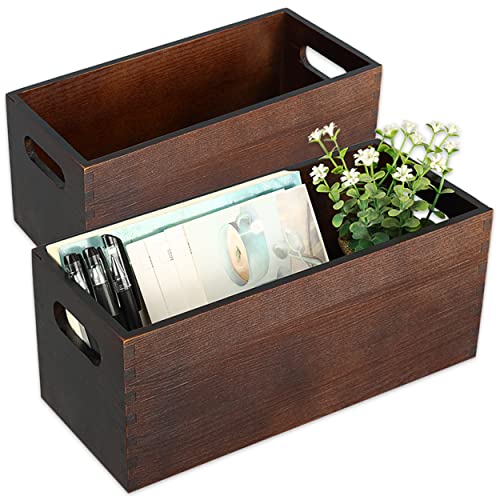 AIBLOM Wood Open Storage Boxes Mail Organizer Bins Letter Holder Bo...