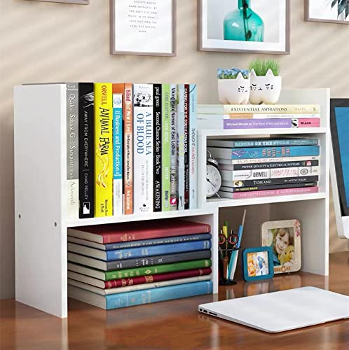 Aleiodvn Expandable Wood Desktop Bookshelf,Desktop Organizer Office...