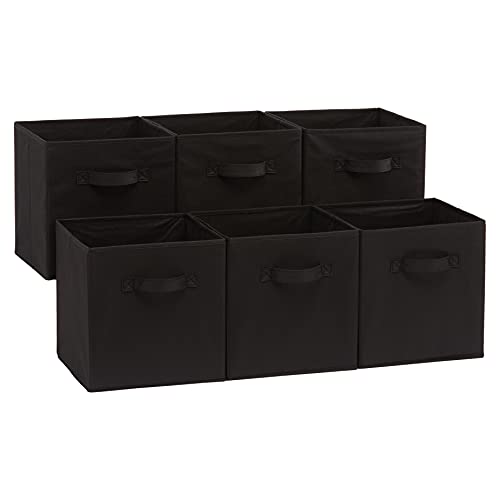Amazon Basics Collapsible Fabric Storage Cubes Organizer with Handl...