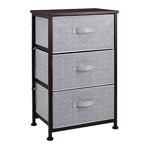 Amazon Basics Fabric 3-Drawer Storage Organizer Unit for Closet, Br...