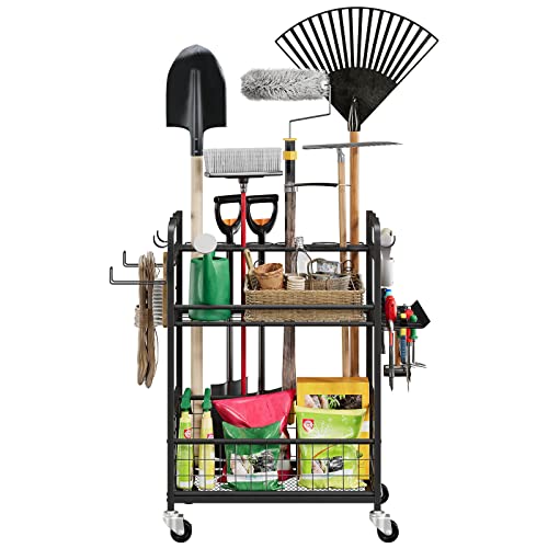 Amyove Garage Tool Storage Rack, Garden Tool Organizer,Utility Rack...