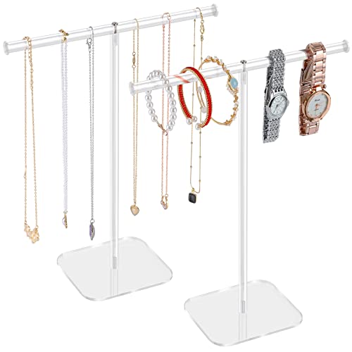 Aredpoook Jewelry Stand Necklace Stand 2 Tower, Clear Necklace Hold...