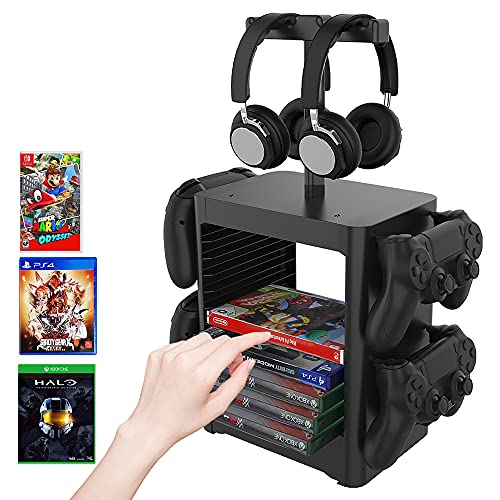 ASFSKY Game Organizer Storage Tower Game Controller Holder ABS Vide...