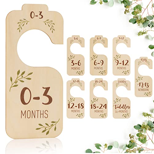 Baby Closet Dividers for Clothes Organizer - Set of 8 Beautiful Woo...