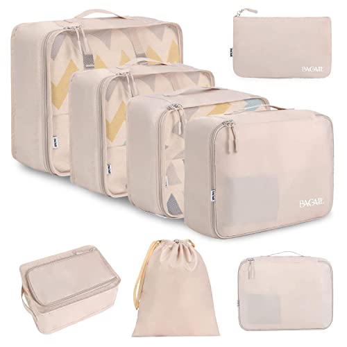 BAGAIL 8 Set Packing Cubes, Lightweight Travel Luggage Organizers w...