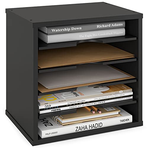Ballucci File Organizer Paper Sorter, 5 Tier Adjustable Shelves Off...