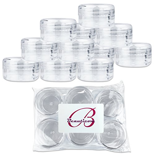 Beauticom 15 gram 15ml Empty Clear Small Round Travel Container Jar...