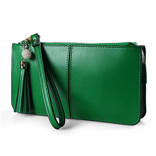 befen Women s Green Leather Wristlet Clutch Cell Phone Wallet Purse...
