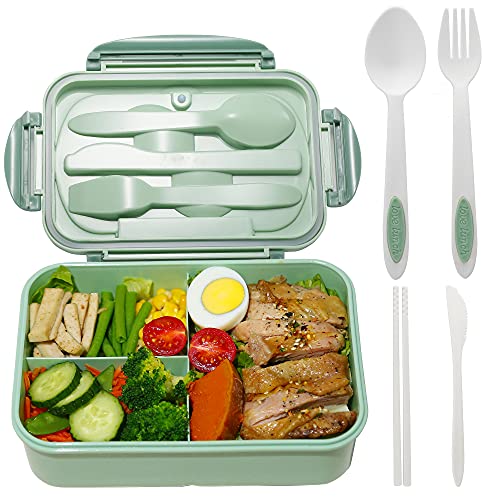 Bento Boxes For Adults-Leak Proof 3 Compartment Lunch Box For Kids ...