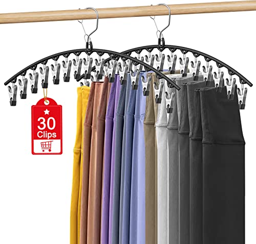 Besslly Upgrade Skirt Pants Hangers with Clips, Metal Legging Organ...