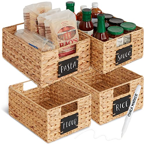 Best Choice Products Set of 4 9x12in Water Hyacinth Pantry Baskets,...