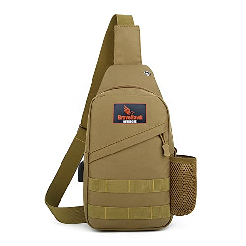 BraveHawk OUTDOORS Tactical Sling Crossbody Bag, 800D Military Nylo...