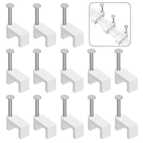 Cable Clips Cable Clamps Nail in Cable Clips 100 Pcs 8mm Flat Ether...