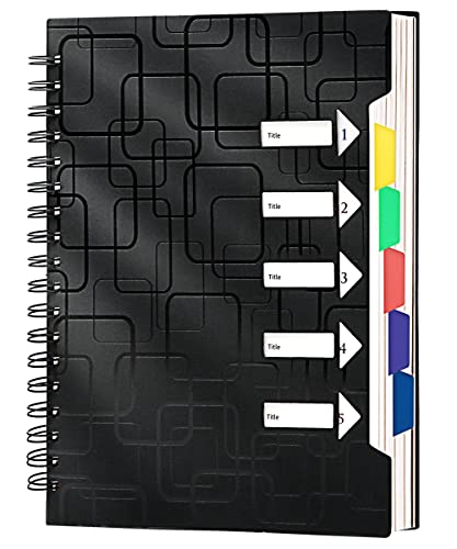 CAGIE Spiral Notebook College Ruled 6  x8   240 Pages 5 Subject Not...