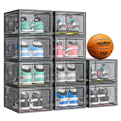 cakraie 10 Pack Shoe Organizer Stackable,Upgraded Sturdy Shoe Stora...