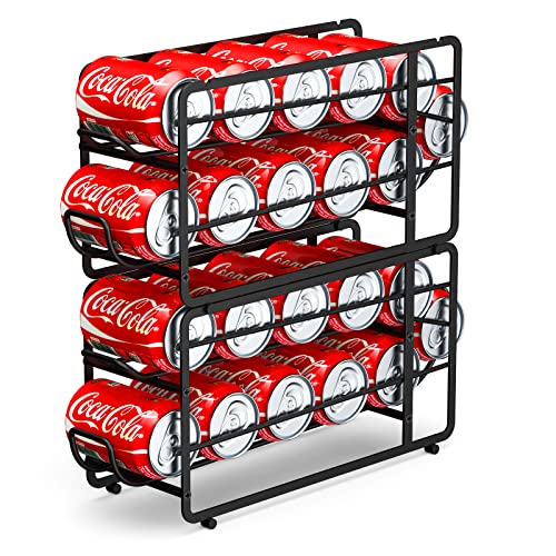 Canyave Soda Can Organizer Storage Rack, 2 Pack Stackable Beverage ...