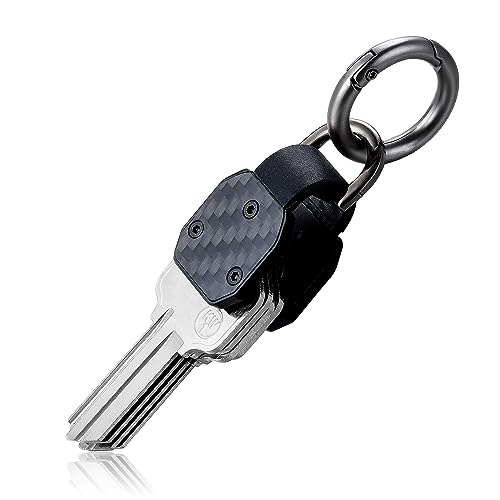 CAXGEK Compact Metallic Mini Key Organizer Keychain - Aluminum Carb...