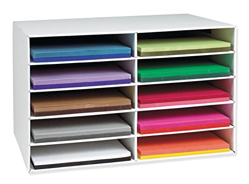 Classroom Keepers 12  x 18  Construction Paper Storage, 10-Slot, Wh...