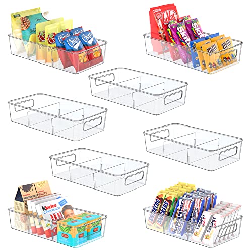 Clear Plastic Food Storage Organizer Bins,8 Pack Pantry Organizatio...