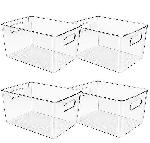Clear Plastic Storage Bins, Perfect for Kitchen Organization or Pan...