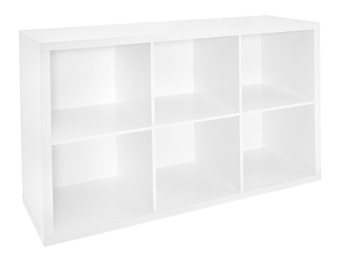 ClosetMaid 6 Cube Storage Shelf Organizer Bookshelf with Back Panel...