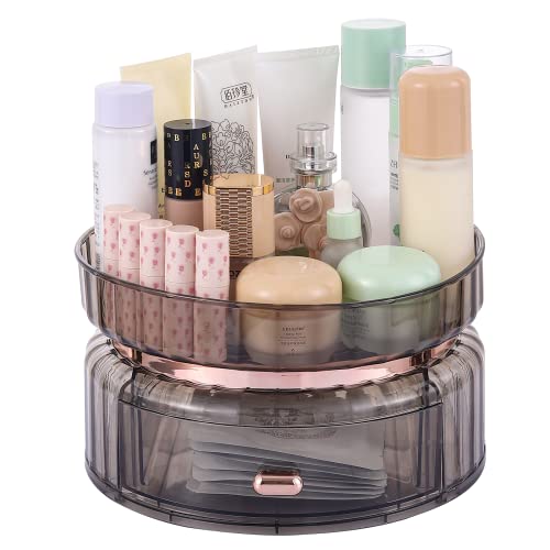 Cq acrylic 360 Rotating Makeup Organizer for Vanity,Bathroom Counte...