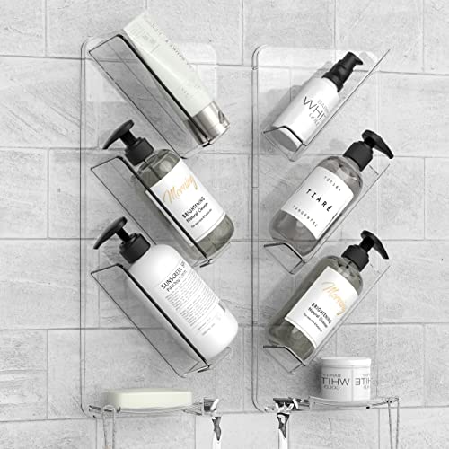Cuukie Acrylic Shower Shelves,Shampoo holder, Bathroom Organizer Ca...