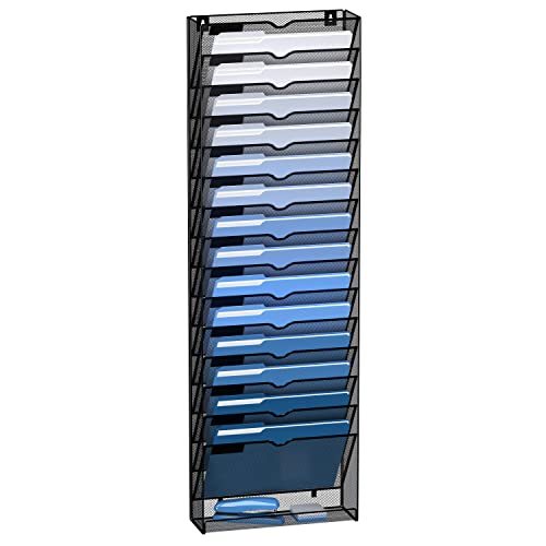 DALTACK Wall File Holder 16 Tier Hanging Wall File Organizer, for P...