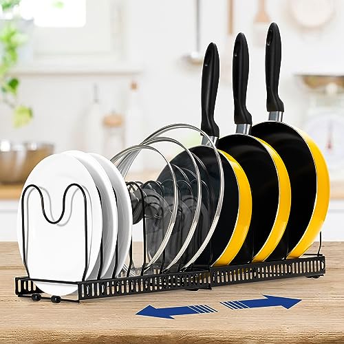 Damita Expandable Pot and Pan Organizer Rack for Cabinet, 2 Pack Po...