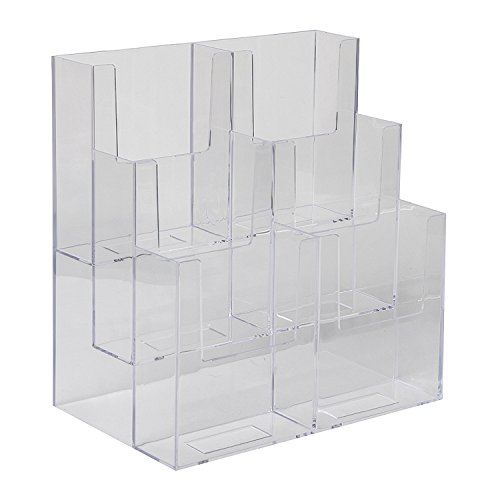 Dazzling Displays Acrylic Stand 3 Tier, 6 Pocket Fits 4 by 9 Materi...
