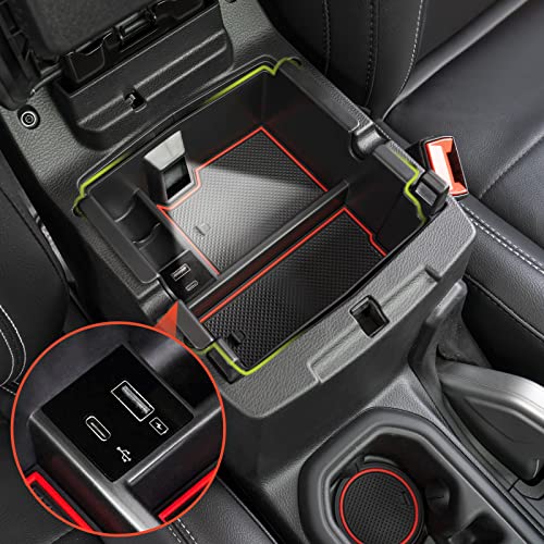 DrCarNow Upgrade Center Console Organizer Tray with USB Power Port ...