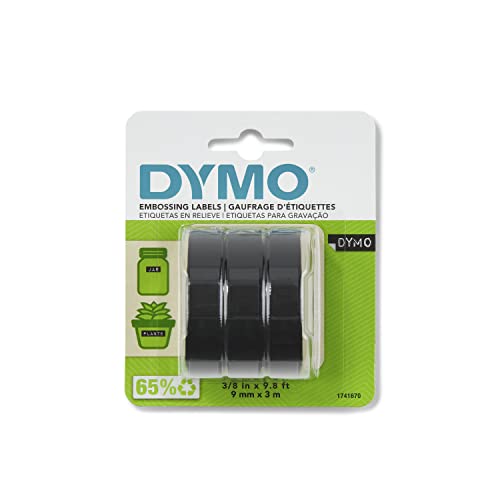 DYMO 3D Plastic Embossing Labels for Embossing Label Makers, White ...