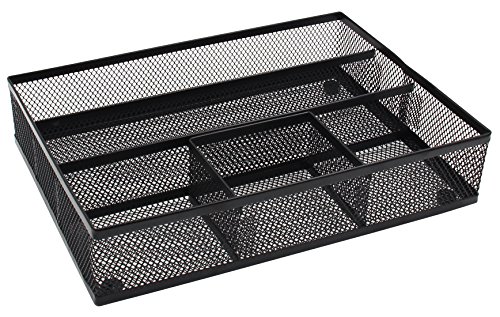 EasyPAG Mesh Collection Desk Drawer Organizer Accessories Tray,Blac...