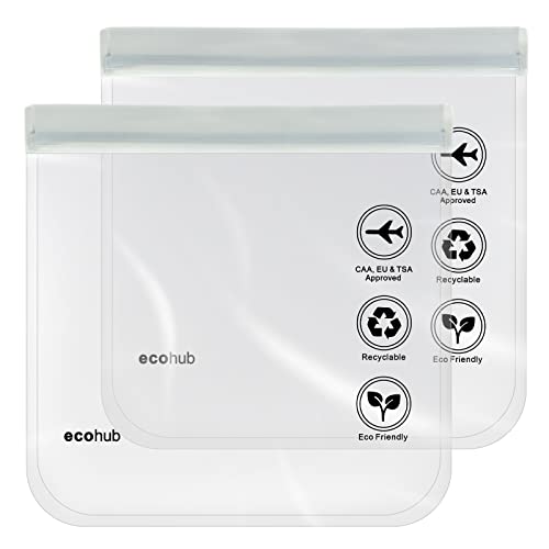 ECOHUB Clear TSA Approved Toiletry Bag 2 Pack 100% 3-1-1 Compliant ...
