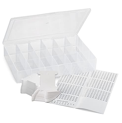 Embroidery Floss Organizer Box | 17 Compartment Plastic Box with Li...
