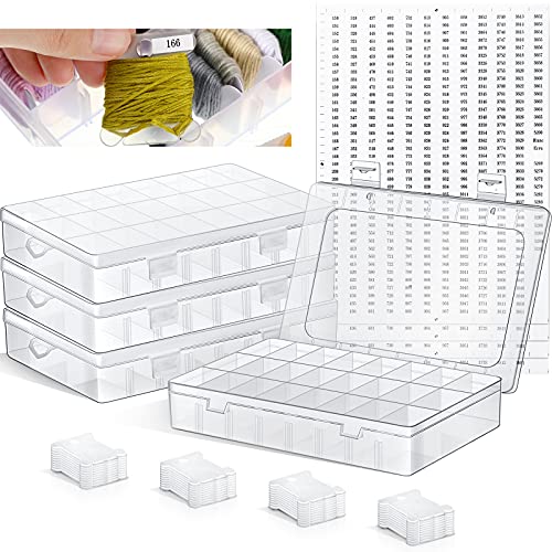 Embroidery Floss Organizer Box Set, Includes 24 Compartments Embroi...