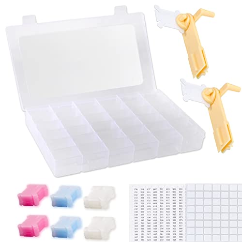 Embroidery Floss Organizer Box Tools - Bobbin Winder, 1 Removable 3...