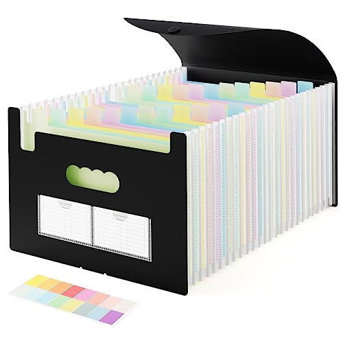 EOOUT 24 Pockets Accordian File Organizer, Portable Expanding File ...