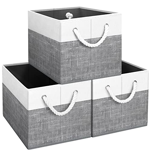 Fab totes Storage Bins [3-Pack], Foldable Storage Baskets for Organ...