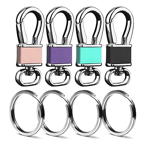 FEYOUN 4 Pack Metal Carabiner Keychain Key Clip Hook, 4 Key Rings C...