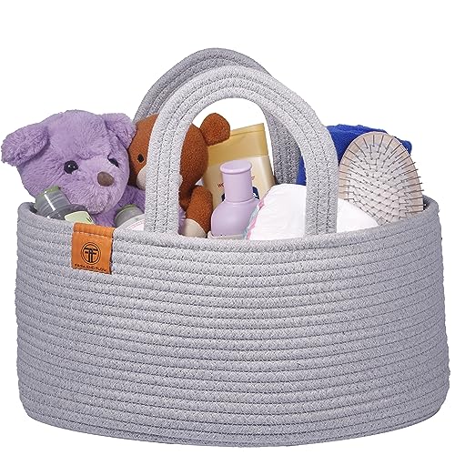 FIFTH AND FLOW Baby Diaper Caddy Organizer for Changing Table, Cott...