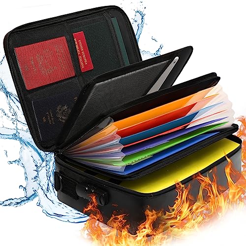 Fireproof Document Box, File Organizer Document Bag with Lock, Impo...