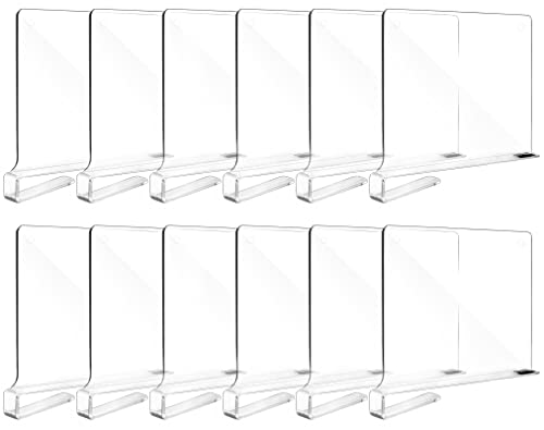Fixwal 12pcs Shelf Dividers for Closet Organization Acrylic Shelf D...