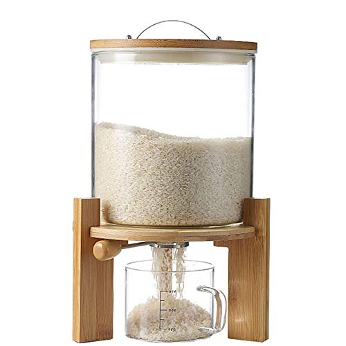 Flour and Cereal Container, Rice Dispenser 5L 8L, Creative Glass Fo...