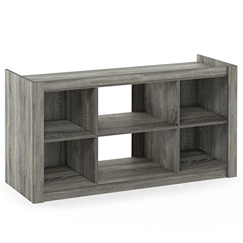 Furinno Fowler Multipurpose TV Stand Bookshelves, French Oak Grey...