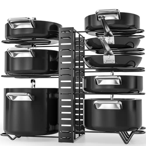 G-TING Pot Rack Organizers, 8 Tiers Pots and Pans Organizer for Kit...