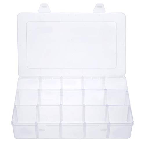 Gospire 15 Large Grids Clear Plastic Jewelry Box Organizer Storage ...