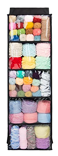 Hanging Yarn Storage Knitting Organizer Storage with 5 Compartments...
