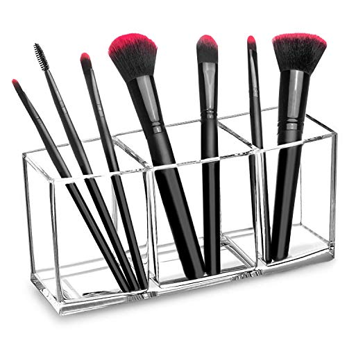 HBlife Clear Makeup Brush Holder Organizer, Acrylic Cosmetic Brushe...