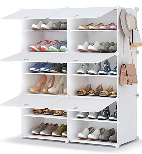 HOMIDEC Shoe Rack, 6 Tier Shoe Storage Cabinet 24 Pair Plastic Shoe...